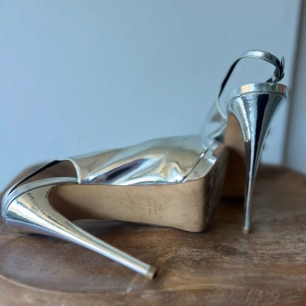 Giuseppe Zanotti Silver Heels with Sleek Design - Picture 7 of 10